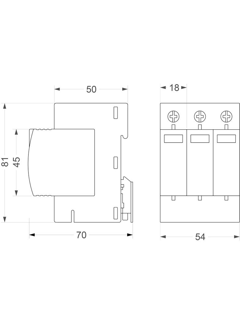 Ogranicznik przepięć PV 3P (T1+T2 DC) BY7-40 1000VDC 87.740 OPATÓWEK