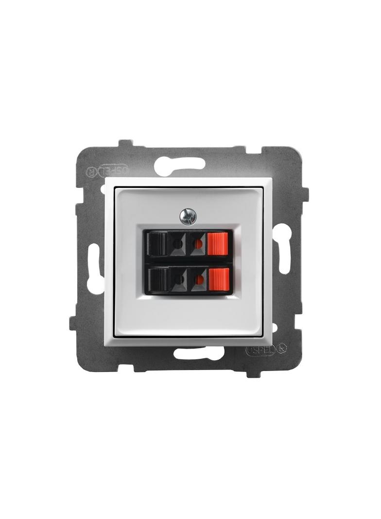 ARIA Gniazdo głośnikowe podwójne - kolor biały