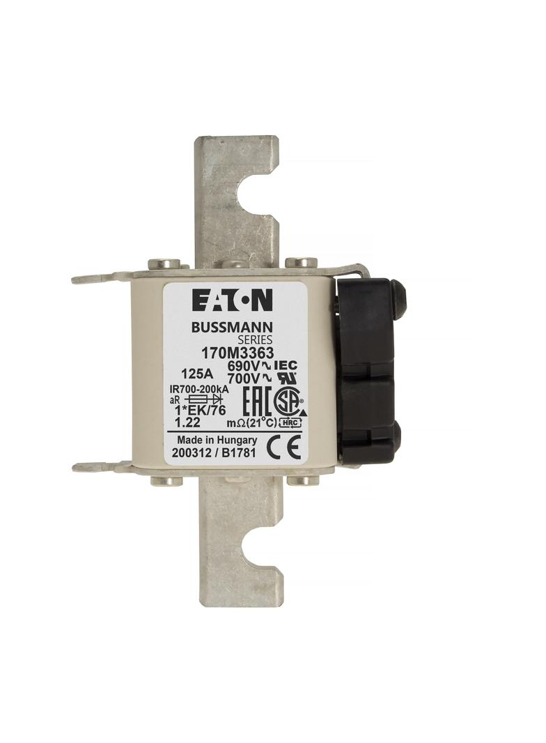 FUSE 125A 690V 1*EK/76 AR UC Wkładka szybka 125A AC 690V rozmiar 1 45x59x102 mm aR, 170M3363 EATON