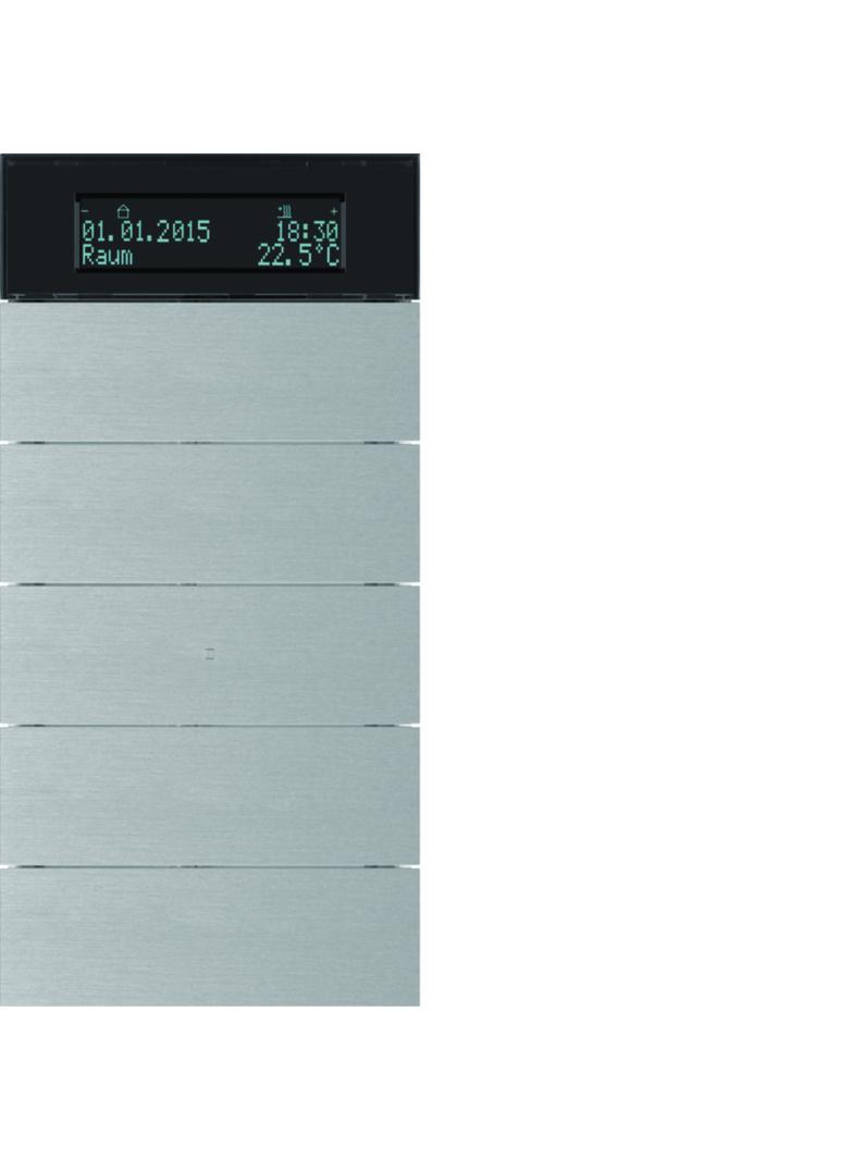 BERKER B.IQ Przycisk pięciokrotna z regulatorem temperatury i wyświetlaczem aluminium 75665594 HAGER