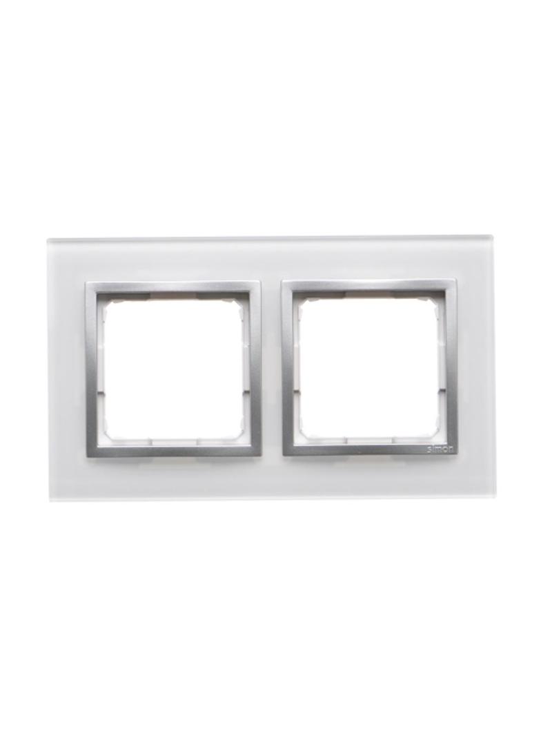 Simon 54 NATURE WMDZ-0120xS-069 Ramka 2-krotna Nature-Szkło, SREBRNA PERŁA, IP20/IP44. (IP44-należy DRN2/69 KONTAKT