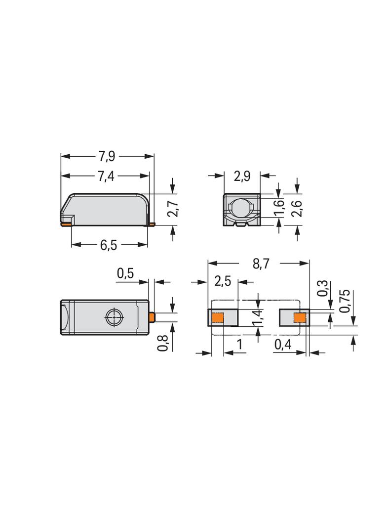 złączka SMD do płytek drukowanych 1-biegunowa raster 3 mm