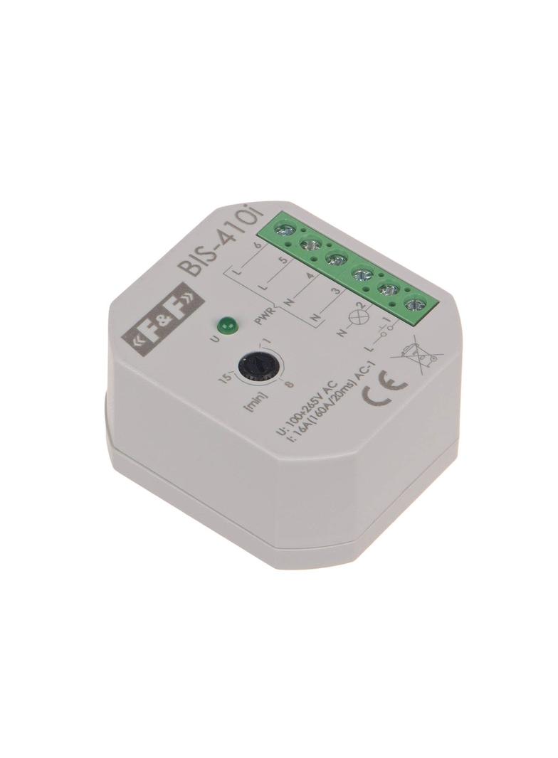 Przekaźnik bistabilny podtynkowy z wyłącznikiem czasowym do podświetlanych przycisków z przekaźnikiem inrush 160A/20ms BIS-410-LED F&F