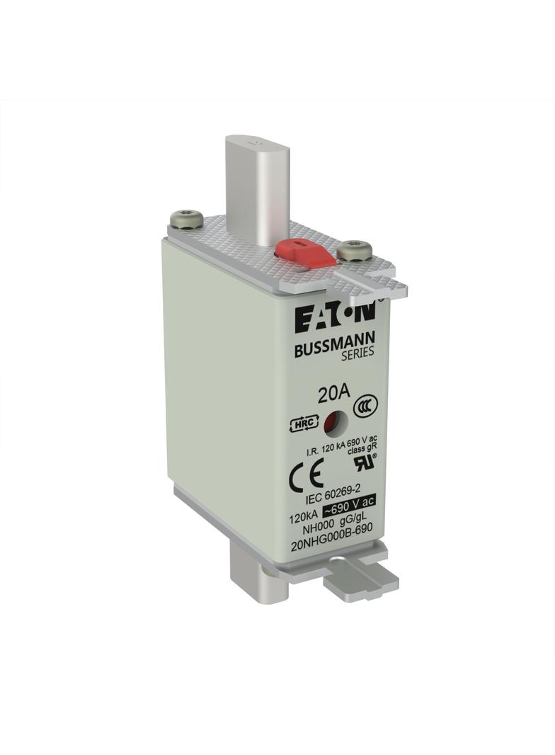 NH FUSE 20AMP 690V gG SIZE 000 Wkładka NH000 20A 690V GL/GG podwójny wskaźnik 20NHG000B-690 EATON
