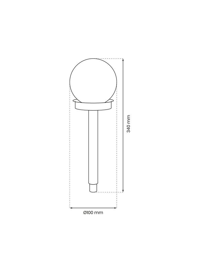 Lampa kula solarna ogrodowa wbijana LED 34cm EKO4826 Milagro