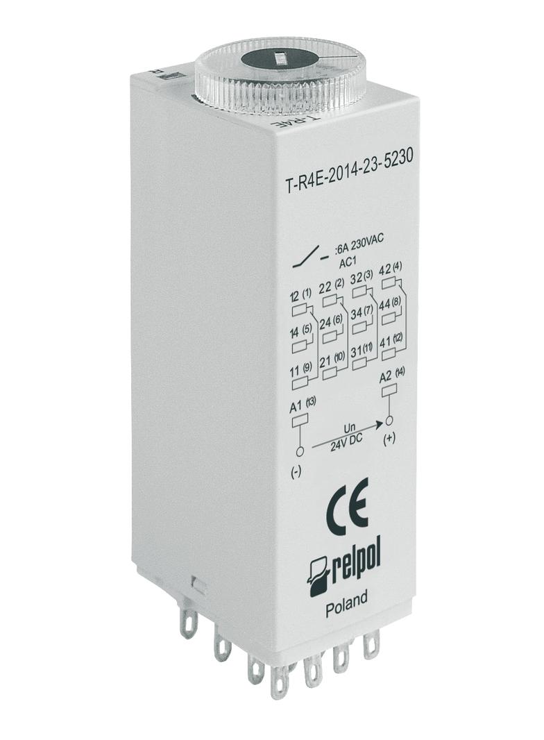 Przekaźnik czasowy T-R4E-2014-23-5024 4P 24V AC 6A / 230V AC RELPOL