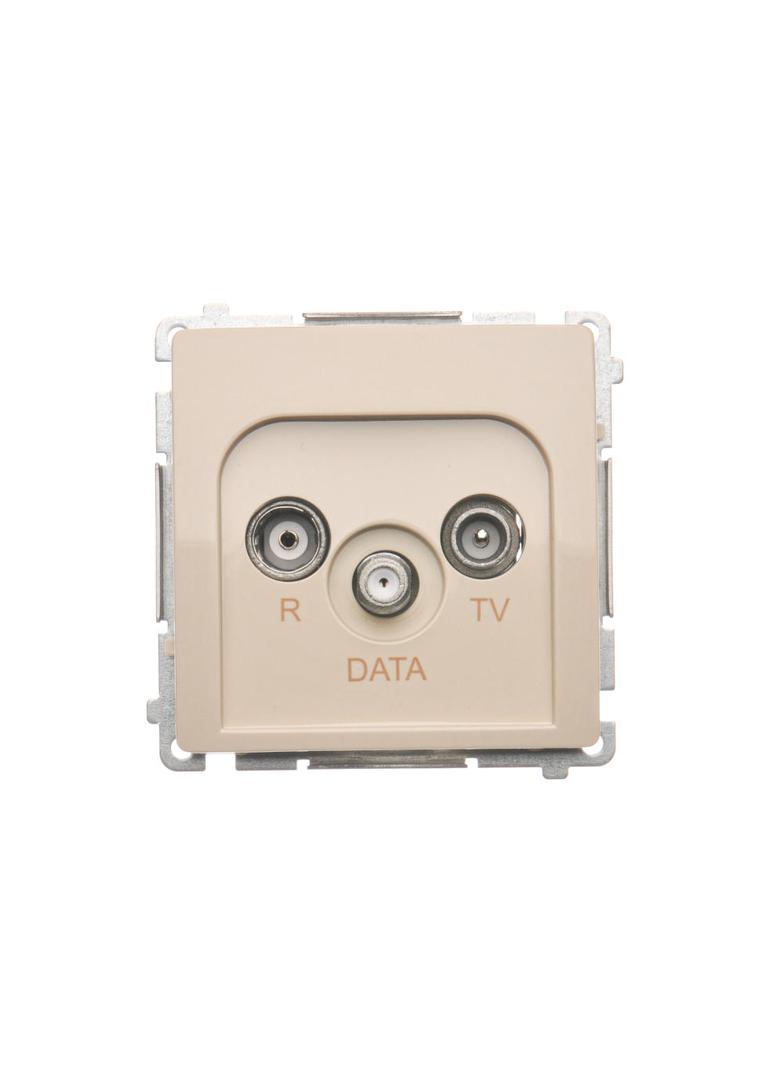 Simon Basic Gniazdo antenowe R-TV-DATA . 1x wejście: 5–862 MHz beż BMAD.01/12 KONTAKT