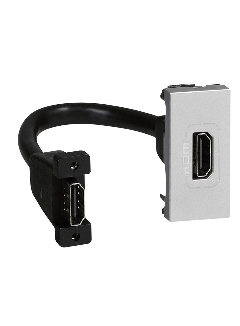 Mosaic - Gniazdo Hdmi Typu A Z Przewodem Aluminium 079378 LEGRAND