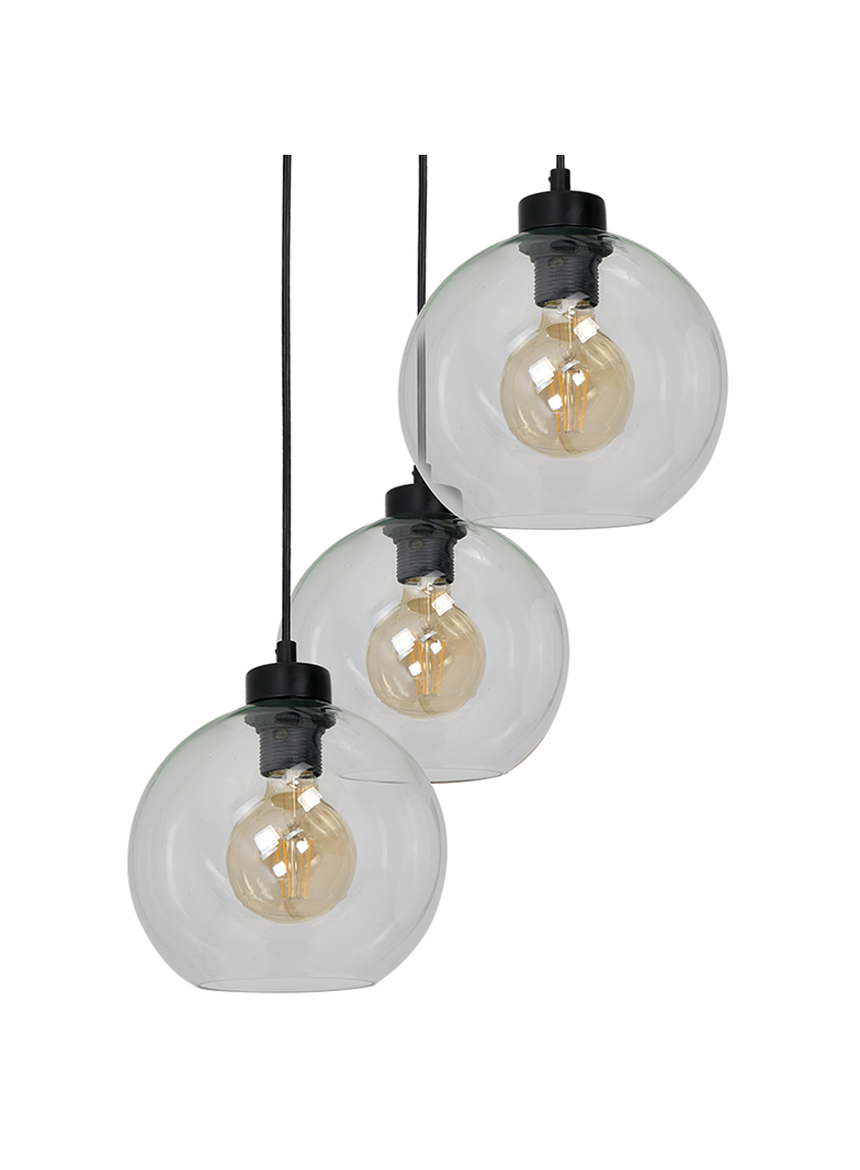 Milagro lampa wisząca Sofia Clear 3xE27 czarna MLP6582