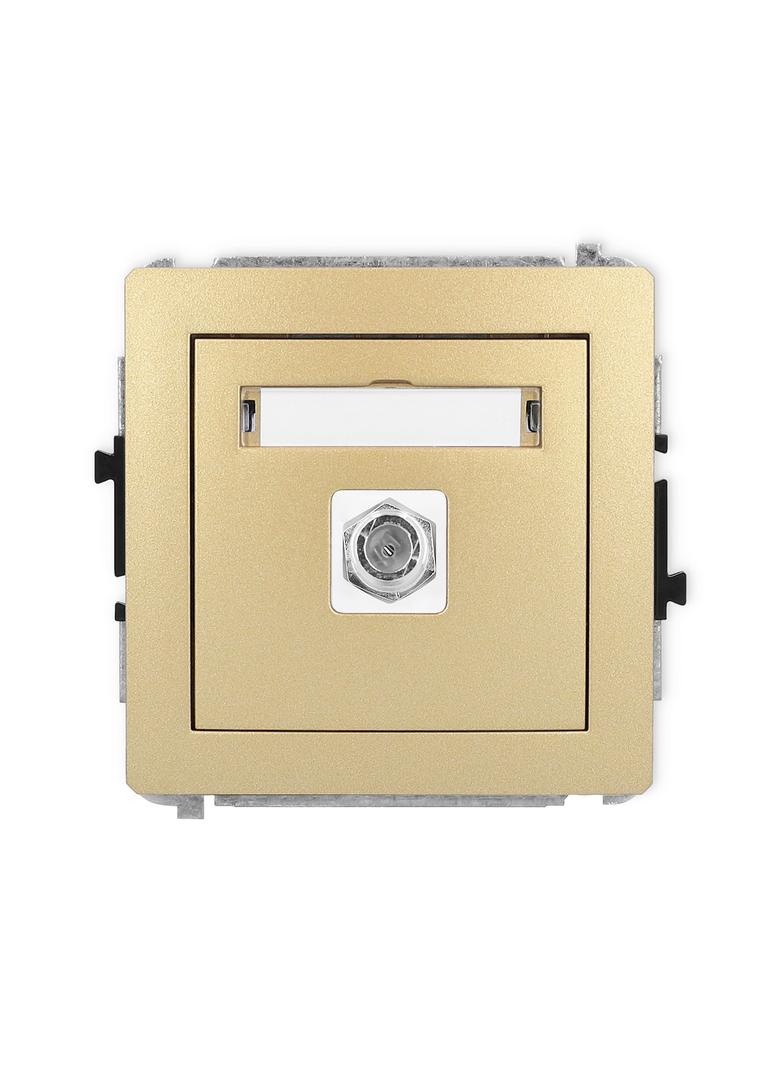 DECO Mechanizm gniazda antenowego pojedynczego typu F (SAT) niklowany złoty