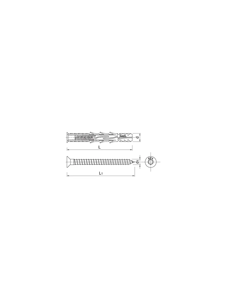 Kołek FF1 ramowy poliamidowy 10x100mm z lejkiem wkręt ocynk płatkowy 25szt. R-FF1-N-10L100/DT RAWLPLUG