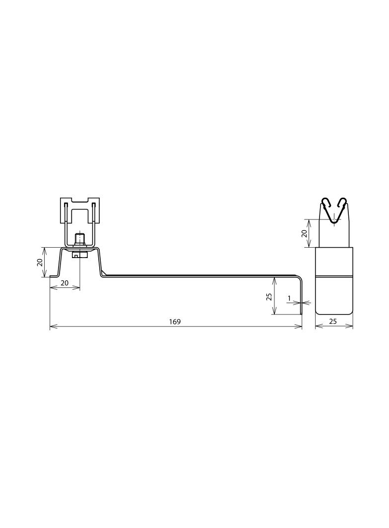 Wspornik dachowy z DEHNgrip, stal nierdzewna NIRO