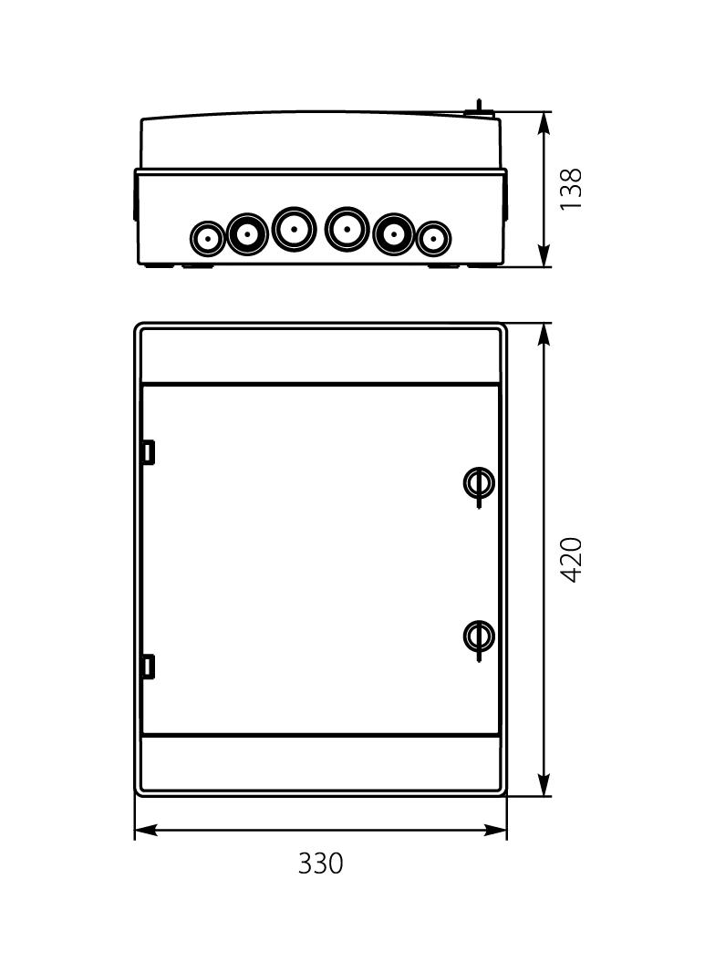 Rozdzielnica hermetyczna natynkowa 2x12 IP65 500VAC/1000VDC RH-24/Z-Z-amkiem) 36.25 OPATÓWEK