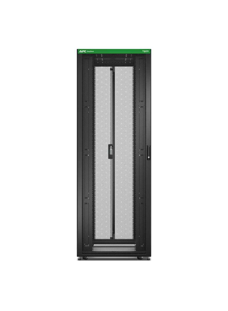 Szafa Easy Rack 800mm/48U/1000mm, z dachem, kółkami, nóżkami i 4 wspornikami, bez paneli bocznych, p