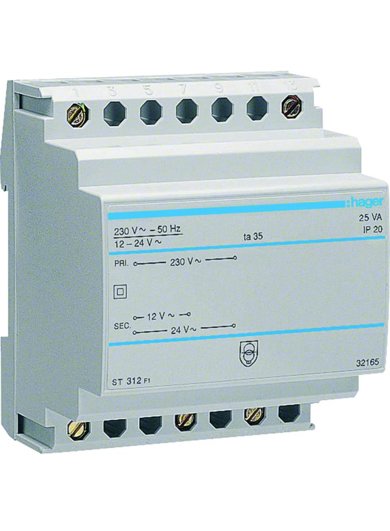 Transformator bezpieczeństwa 230/12-24VAC 25VA ST312 HAGER