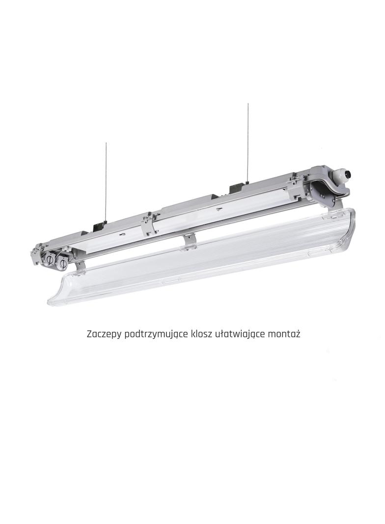 Limea LED TUBE 2x60 IP65, korpus ABS, klosz PC, zasilanie jednostronne