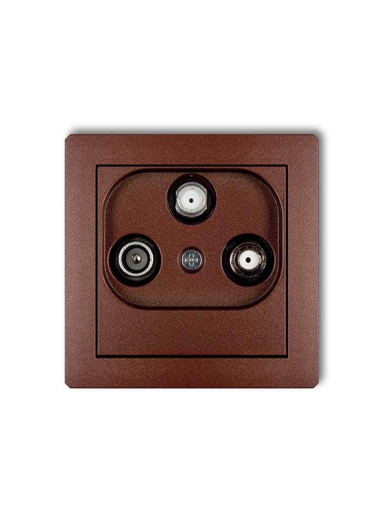 DECO Mechanizm gniazda abonenckiego 2 wyjścia SAT + TV brązowy metalik