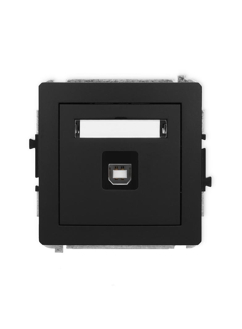 DECO Mechanizm gniazda pojedynczego USB A-B 2.0 czarny mat