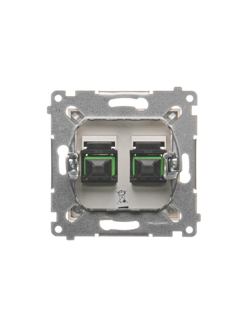 Simon 54 Gniazdo światłowodowe / optyczne podwójne SC/APC złoty mat