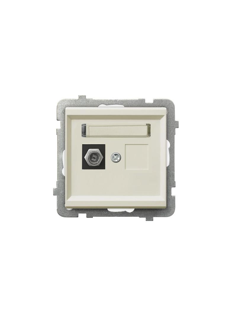 SONATA Gniazdo antenowe typu F pojedyncze - kolor ecru