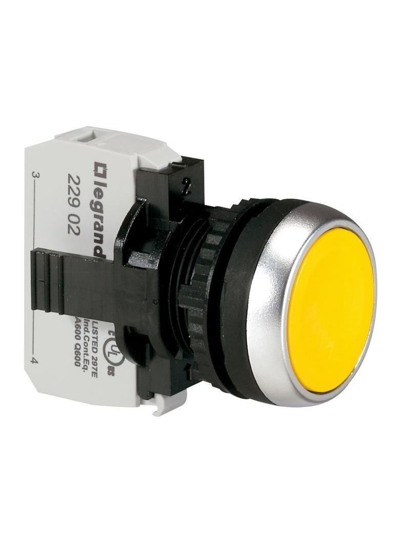 OSMOZ KOMPLET BEZ PODŚWIETLENIA - GŁÓWKA PŁASKA ŻÓŁTA + UCHWYT + 1Z, Legrand