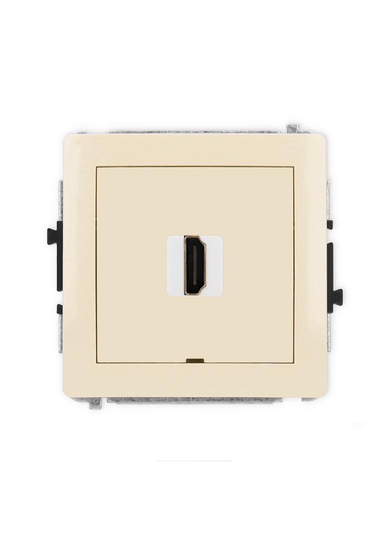 DECO Mechanizm gniazda pojedynczego HDMI 2.0, bez pola opisowego beżowy