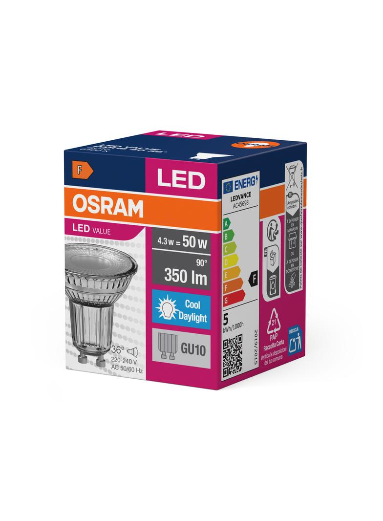 Lampa LED VALUE non-dim PAR16 50 36° 4,3W 865 GU10