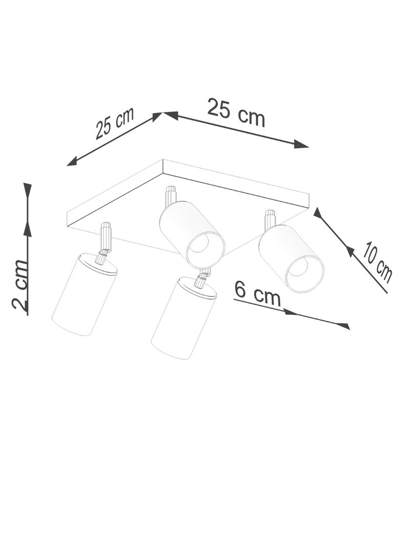 Plafon WINX 4 czarny/miedź