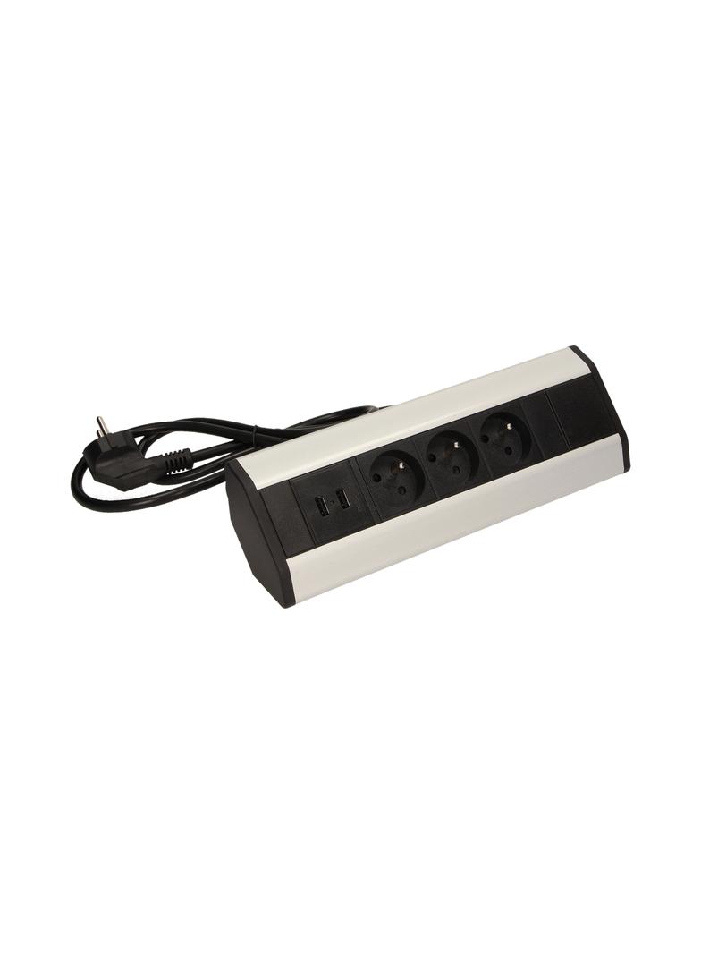 Gniazdo meblowe z ładowarką USB i przewodem 1,8m, 3x2P+Z, 2xUSB (typ A, 2,1A) OR-AE-1360 ORNO