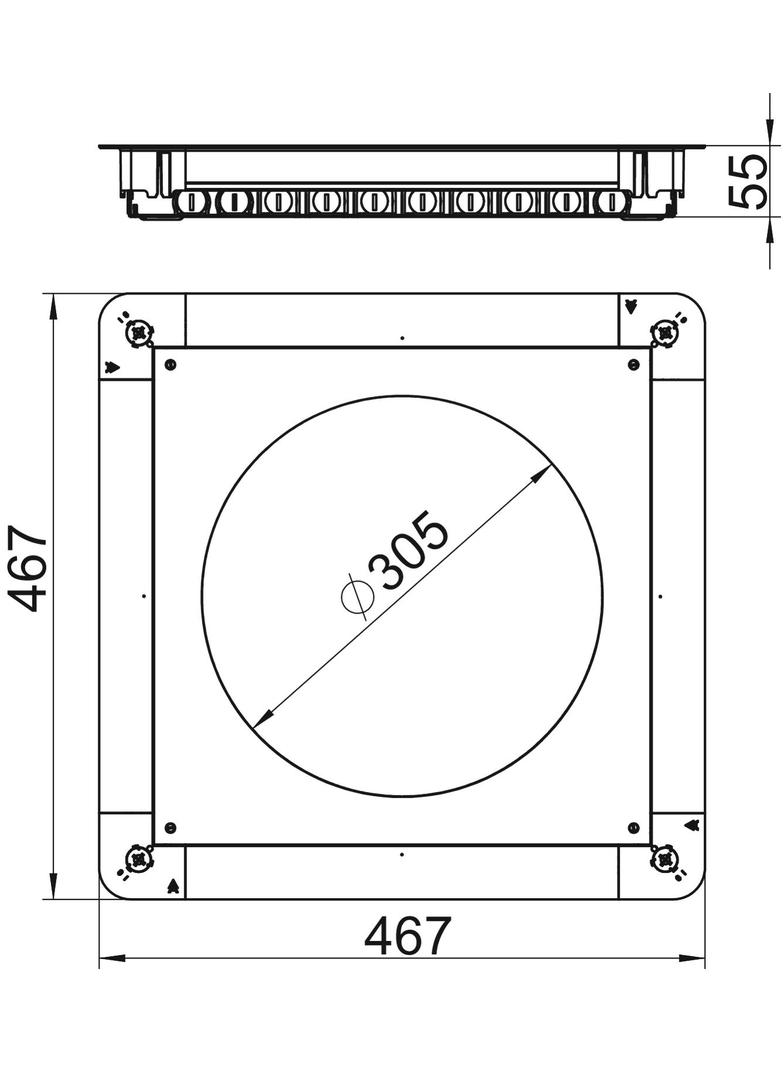UGD55 350-3R9R, Puszka podpodłogowa SYSTEM 55