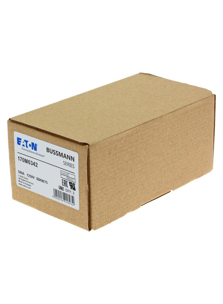 FUSE 500A 1250V 3BKN/75 AR CU Wkładka szybka 500A AC 1250V rozmiar 3 76x92x76 mm aR IEC UL 170M6342