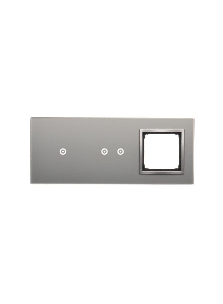 Simon 54 Touch Panel dotykowy S54 Touch 3 moduły 1 pole dotykowe + 2 pola dotykowe poziome + 1 otwór na osprzęt S54 srebrna mgła DSTR3120/71 KONTAKT