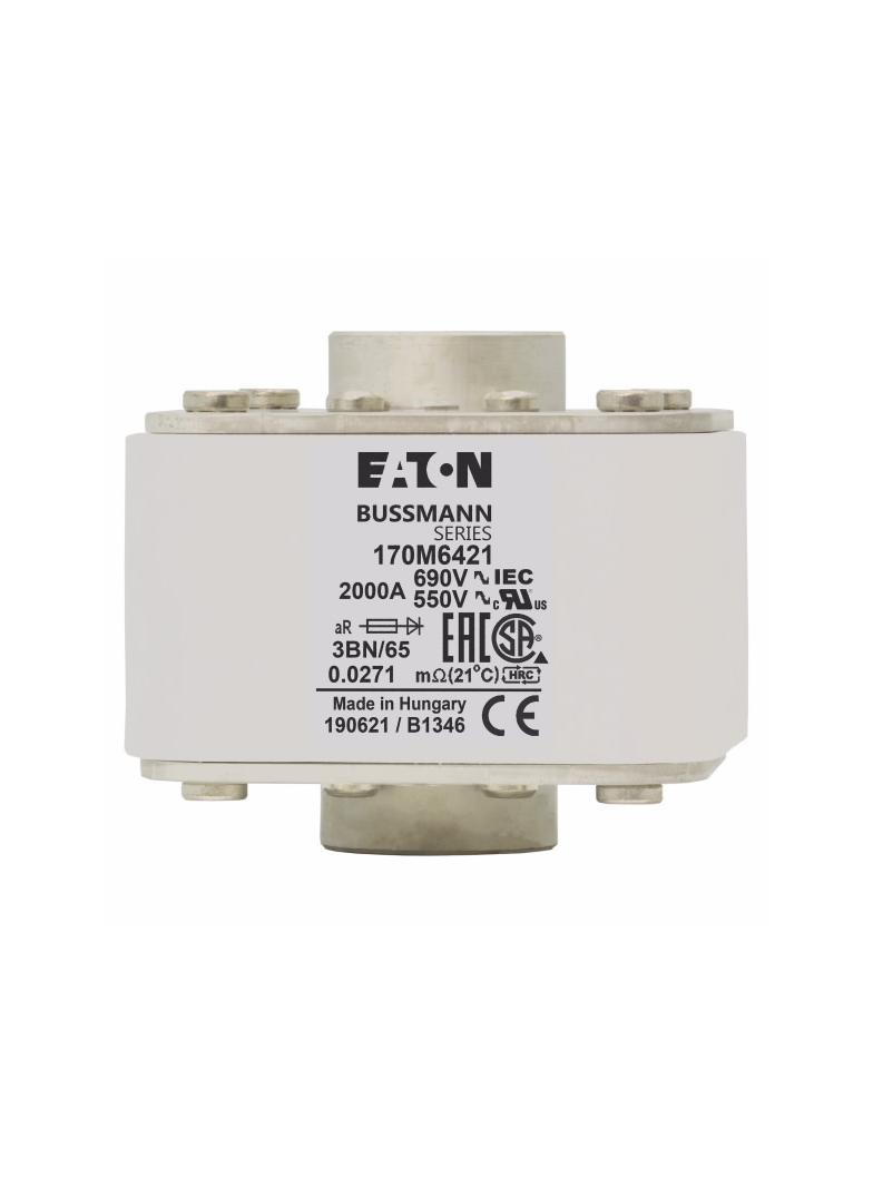 FUSE 2000A 550V 3BN/65 AR UR Wkładka szybka 2000A AC 550V rozmiar 3 76x92x53 mm aR IEC UL 170M6421 E