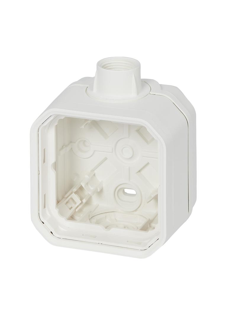 NOWE PLEXO - PUSZKA NATYNKOWA POJEDYNCZA Z PRZEPUSTEM KABLOWYM PG20 BIAŁA