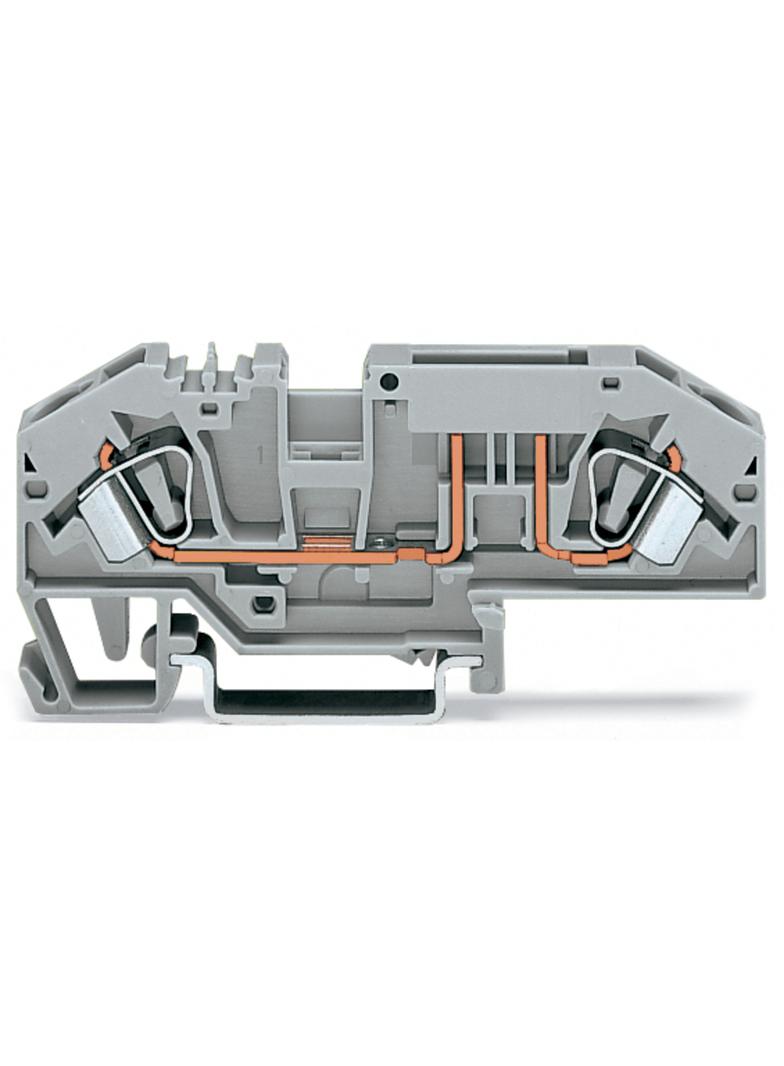 Złączka bezpiecznikowa 6mm2 szara 25A bezpiecznik płaski DIN 35mm 282‑696 WAGO