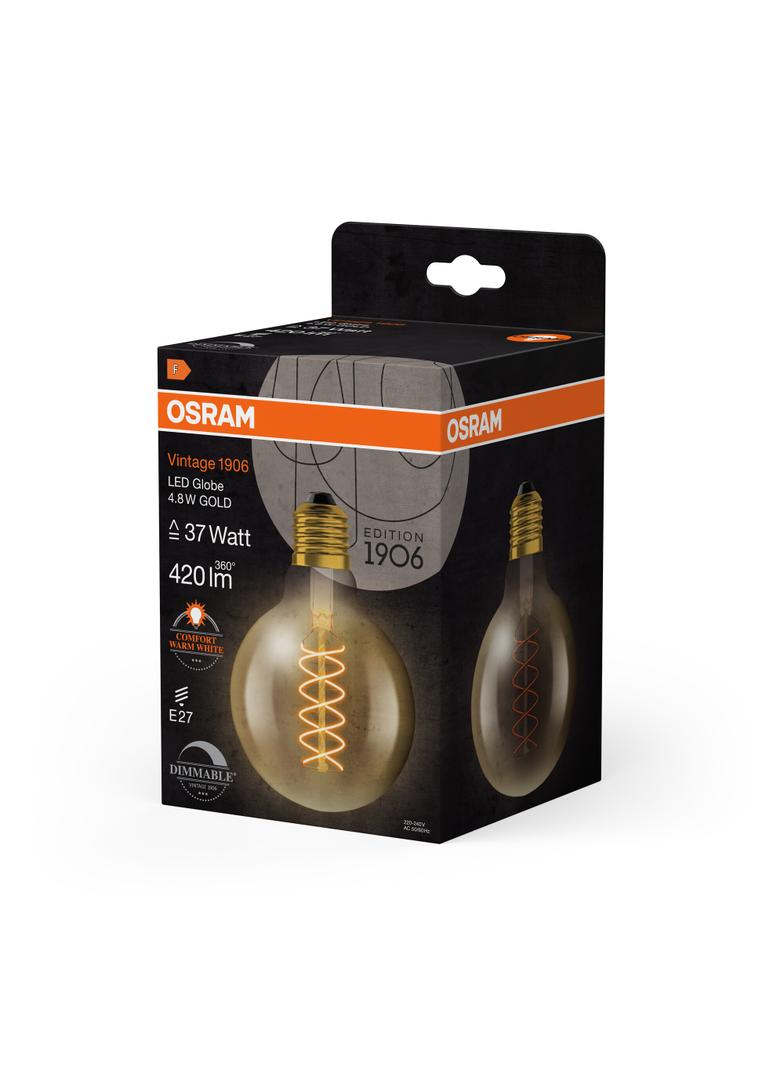 Lampa LED Vintage 1906 GOLD 95 dim 4,8W/822 szkło przezroczyste E27