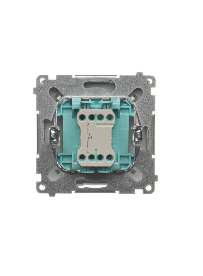 Simon Basic Przycisk dzwonek 10A 250V szybkozłączka srebrny mat BMD1.01/43 KONTAKT