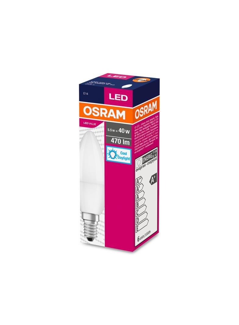 Żarówka LED E14 świeczka 5,7W 470lm 200° 6500K zimna biel 6500K VALUE OSRAM