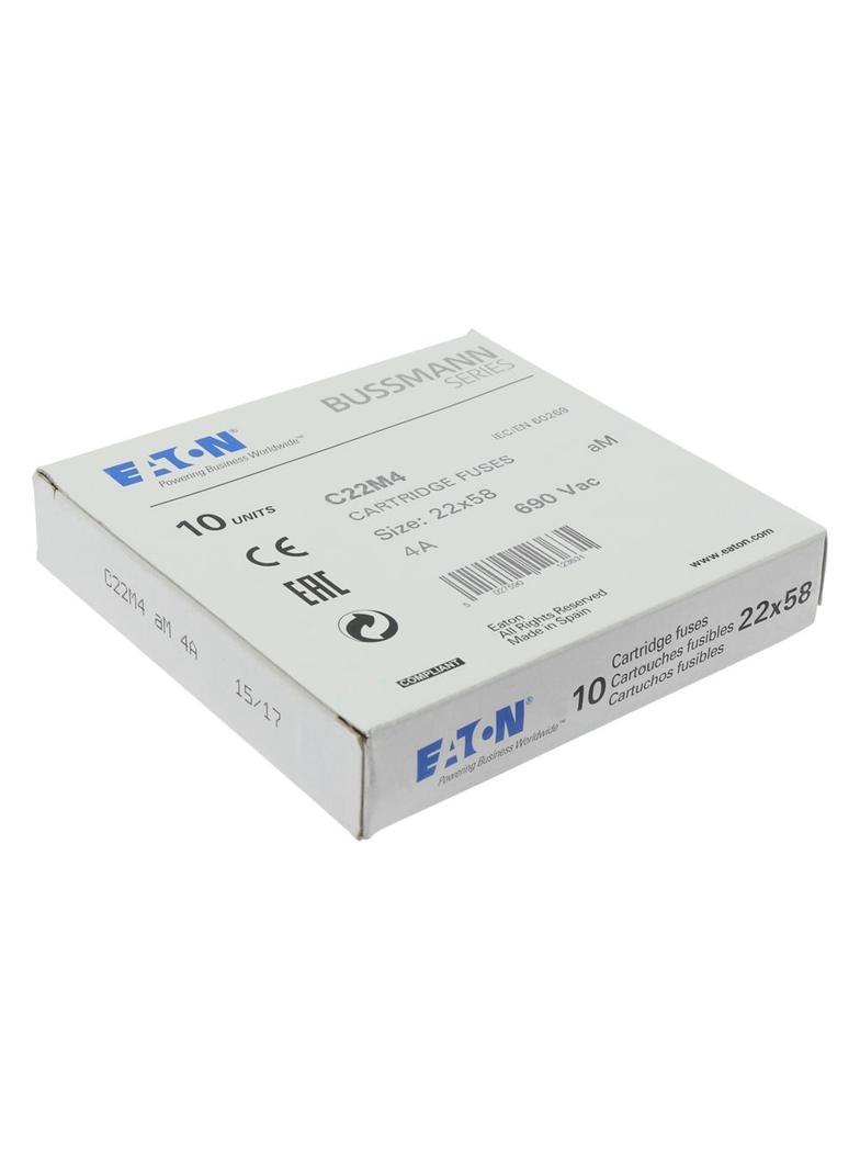 CYLINDRICAL FUSE 22 x 58 4A AM 690V AC Wkładka cylindryczna 22 x 58mm 4A AM 690V AC C22M4 EATON