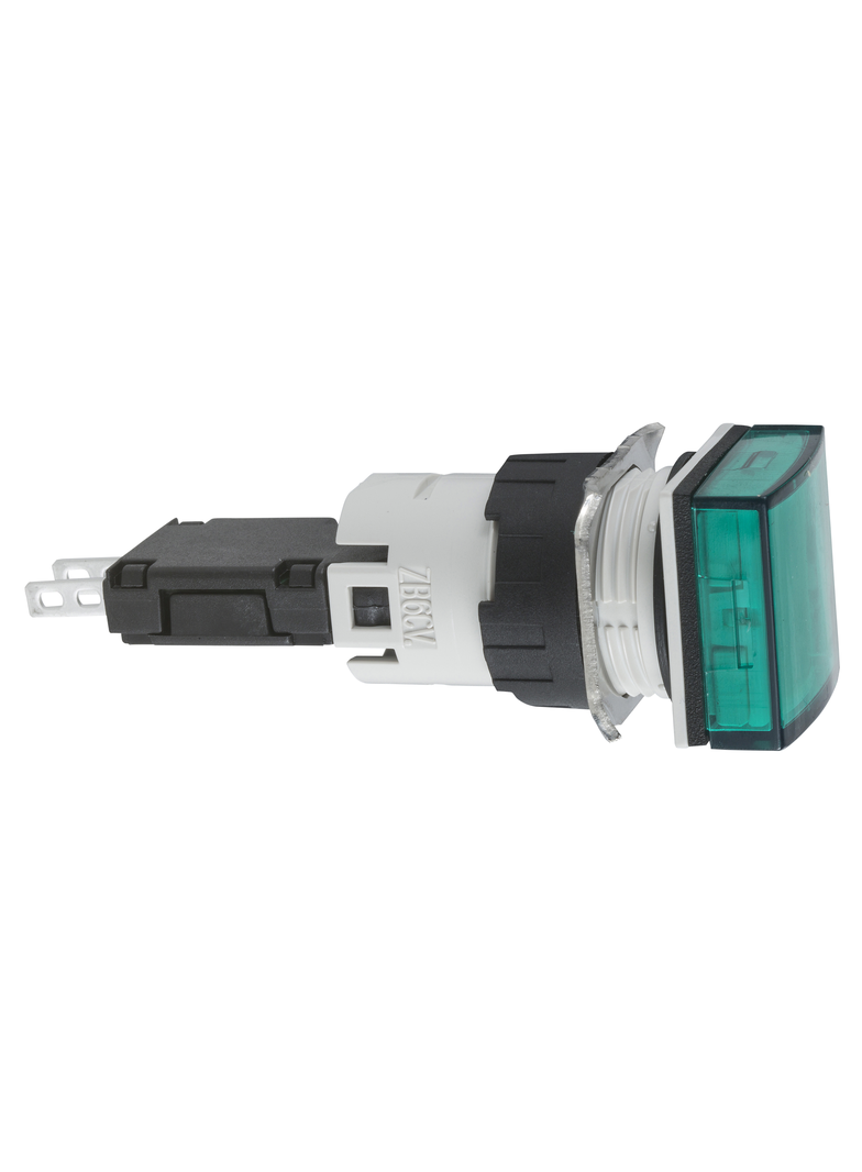 Harmony XB6 Kompletny wskaźnik świetlny, Zielony, LED, Kwadratowy, 12...24 V AC/DC, 16 mm, Plastikow