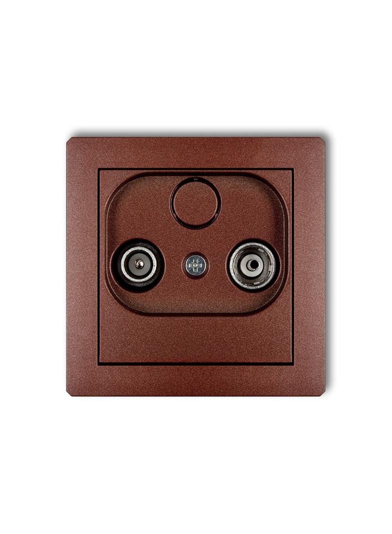 DECO Mechanizm gniazda abonenckiego RTV końcowego w szeregu gniazd przelotowych 6dB brązowy metalik