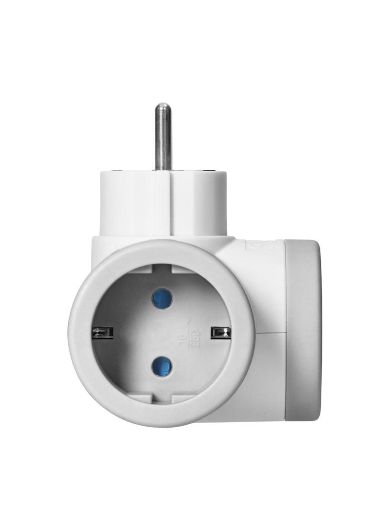 Rozgałęźnik 2P+Z (Schuko) z ładowarką 2xUSB, szary