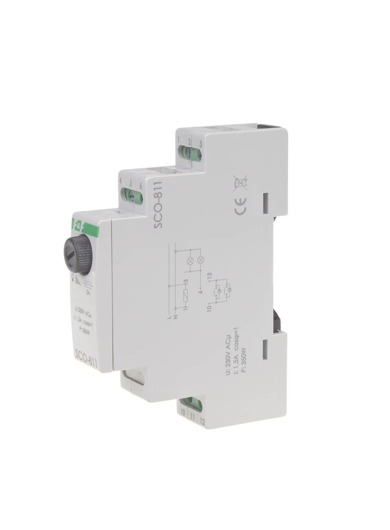 Ściemniacz oświetlenia montaż na szynie DIN zasilanie 230V AC 350W SCO-811 F&F