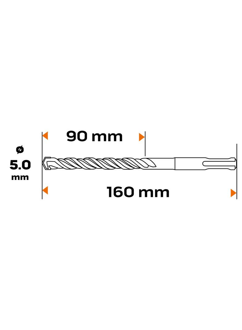 Wiertło do betonu SDS Plus, 5 x 160 mm, S4, quatro