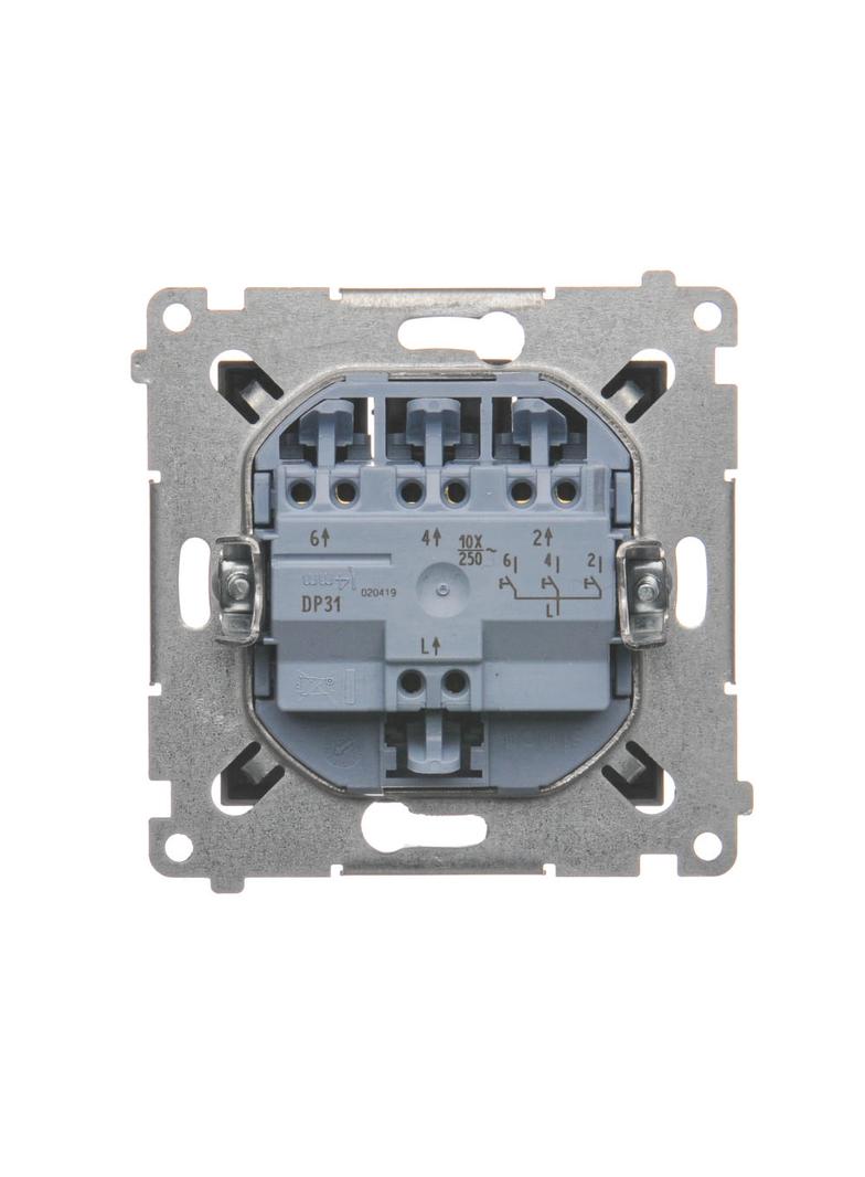 Simon 54 Przycisk potrójny 10A 250V szybkozłączka brąz mat DP31.01/46 KONTAKT