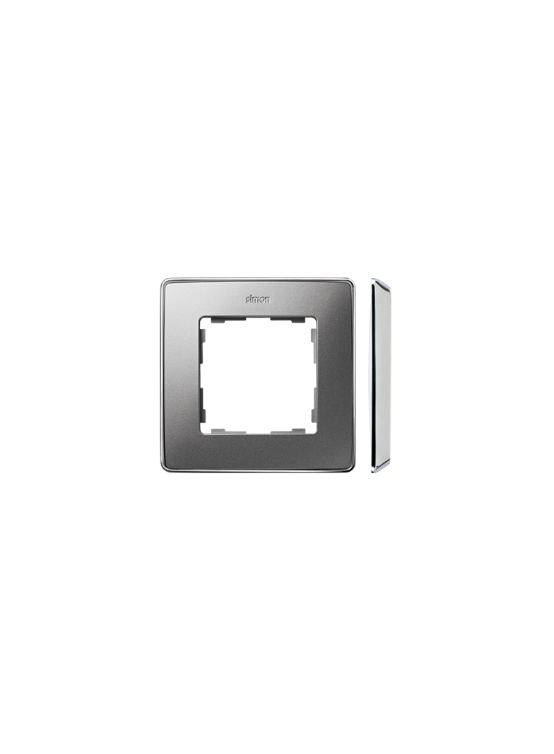 Simon 82 Detail Ramka 1-krotna Detail SELECT-metal ALUMINIUM / podstawa Chrom 8201610-093 KONTAKT