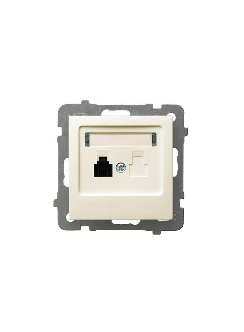 AS Gniazdo telefoniczne pojedyncze - kolor ecru