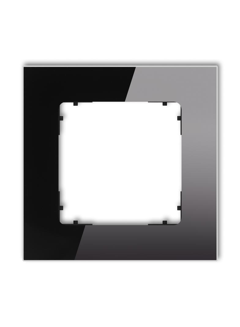 ICON Ramka uniwersalna pojedyncza kwadratowa - efekt szkła (ramka: czarna; spód: czarny) czarny