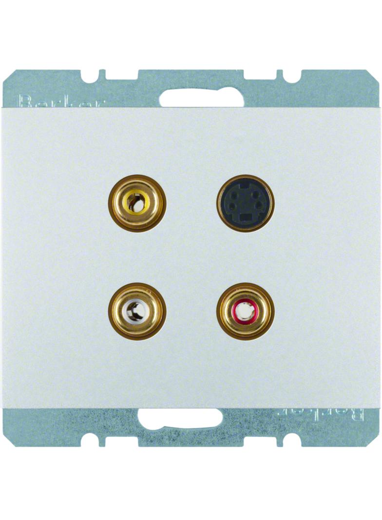 BERKER K.5 Gniazdo 3xCinch/S-Video aluminium 3315327003 HAGER