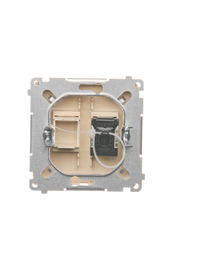 Simon Basic Gniazdo komputerowe RJ45 kategoria 6 pojedyncze z przesłoną przeciwkurzową Montaż na łap